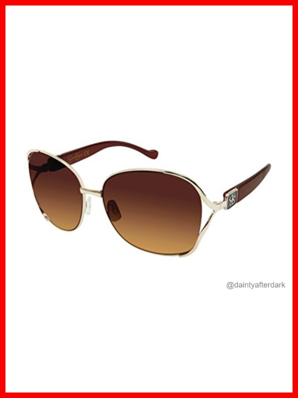 Oversized Square Metal Sunglasses UV400 Gradient Lens Designer Case